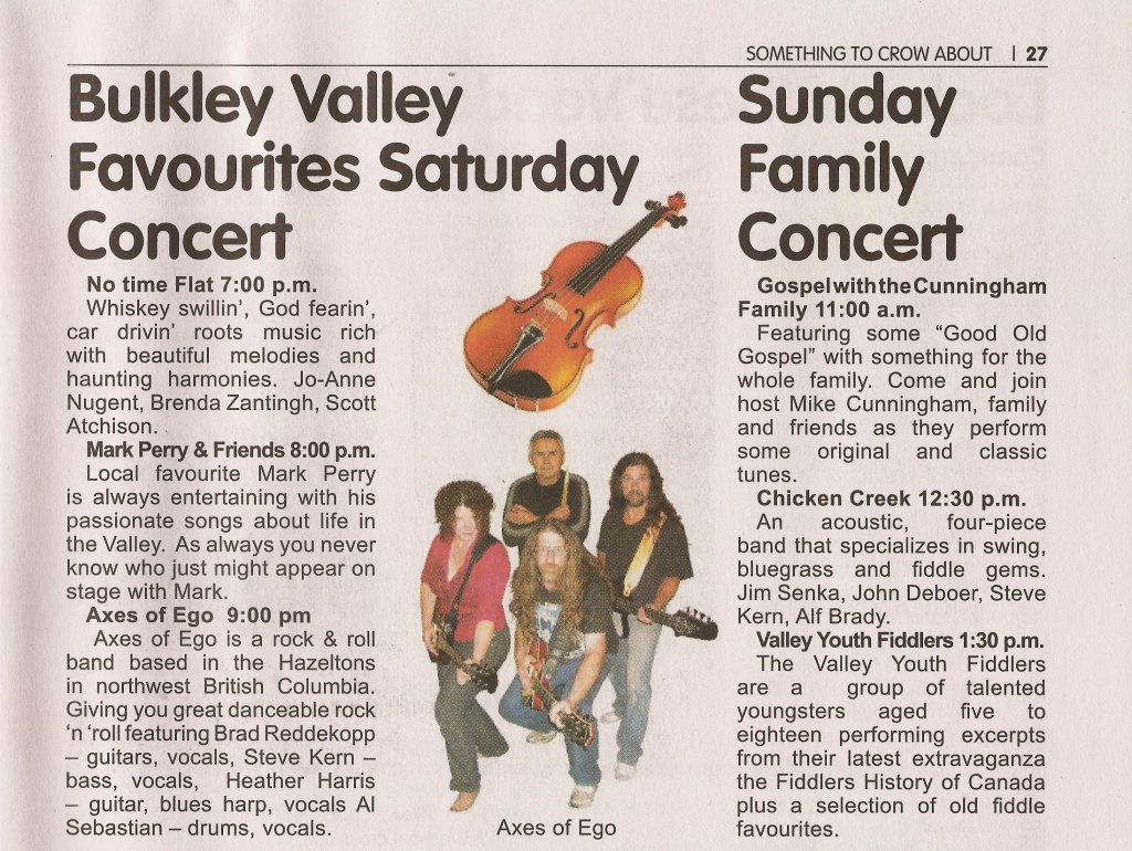 Axes of Ego in the Bulkley Valley Exhibition program